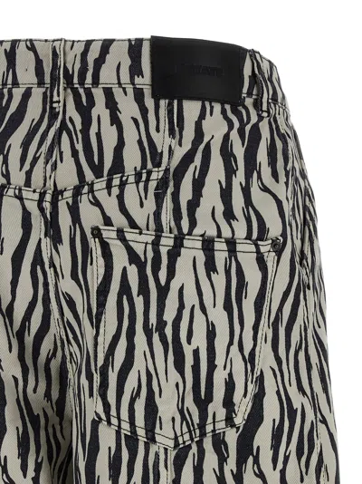 Rotate Birger Christensen Zebra Print Cargo Trousers With Back Pockets In Multi