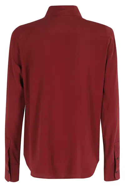 Seventy Bordeaux Long-sleeved Shirt With Regular Collar In Burgundy
