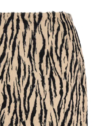 Rotate Birger Christensen Rotate Animal Print Textured Skirt With Form-fitting Design In Multi