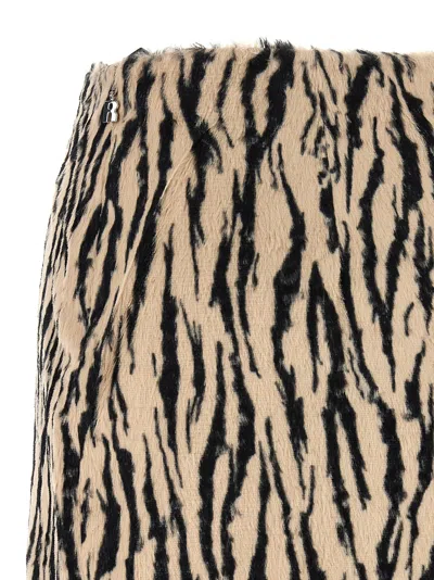 Rotate Birger Christensen Rotate Animal Print Textured Skirt With Form-fitting Design In Multi