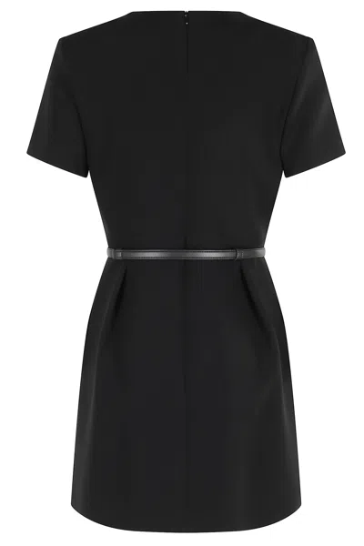 Max Mara Kefalos Cady Belted Minidress In Black