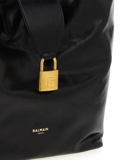 Balmain 'chain Strap Padlock Detail' Shoulder Bag In Black