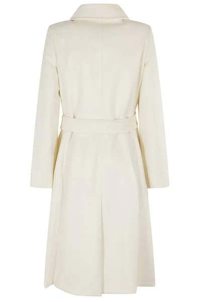 Max Mara Wool Robe Coat In Neutral