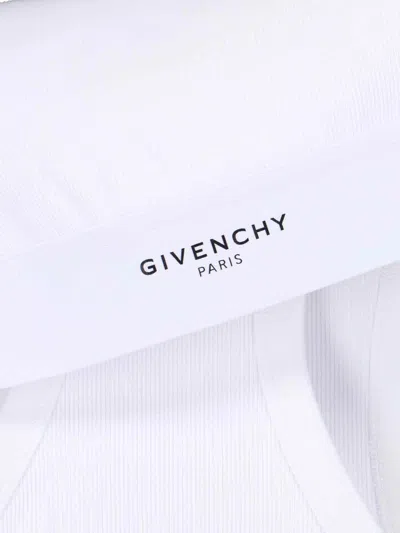 Givenchy Ribbed Top With Logo Band In White
