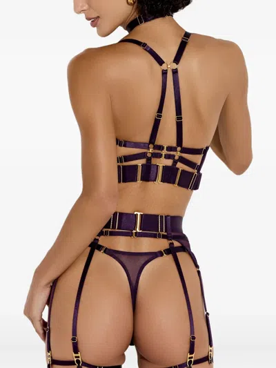 Bordelle Nara Double-strap Gold-ring Garters In Gold