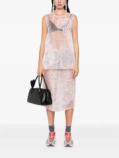 Cecilie Bahnsen Floral-embellished Sleeveless Top In Pink