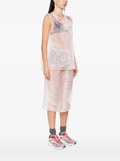 Cecilie Bahnsen Floral-embellished Sleeveless Top In Pink