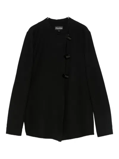 Emporio Armani Cotton Single-breasted Jacket In Black