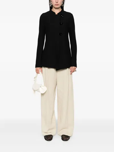 Emporio Armani Cotton Single-breasted Jacket In Black