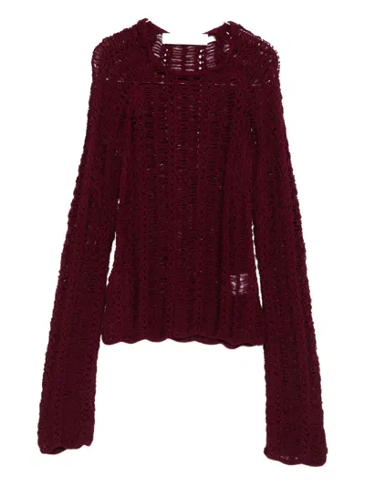 Séfr Open-knit Sweater In Red