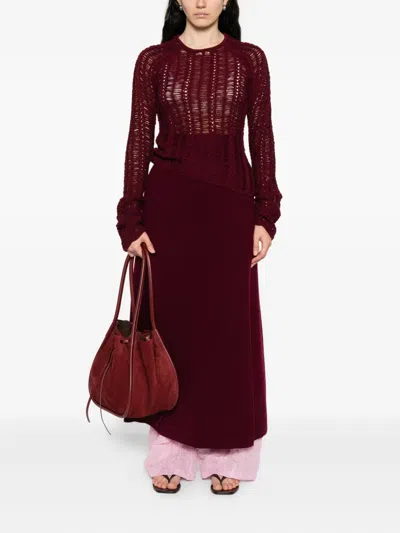 Séfr Open-knit Sweater In Red