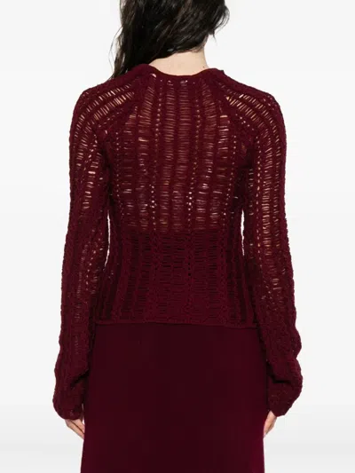 Séfr Open-knit Sweater In Red