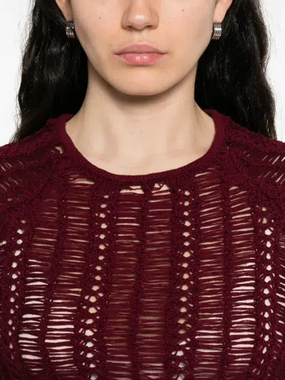 Séfr Open-knit Sweater In Red