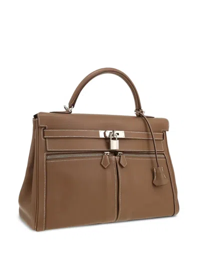 Pre-owned Hermes Kelly Lakis Handbag In Neutral