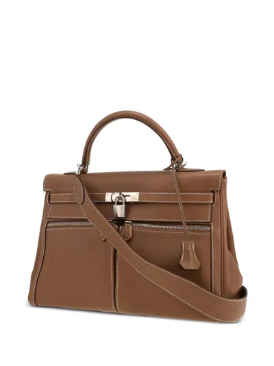 Pre-owned Hermes Kelly Lakis Handbag In Neutral