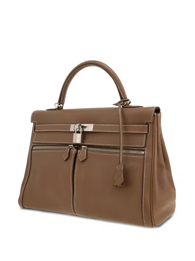 Pre-owned Hermes Kelly Lakis Handbag In Neutral