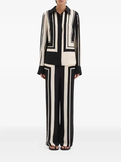 Sir Womens Pietra Geometric-print Silk Shirt Milano Nero In Black