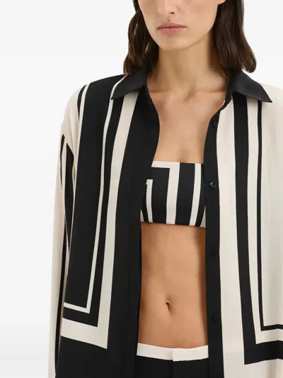 Sir Womens Pietra Geometric-print Silk Shirt Milano Nero In Black