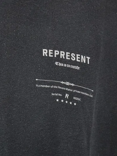 Represent Revere Manor Black T-shirt With Logo Lettering On The Front And Maxi Print On The Rear In Cotton Jer In Black
