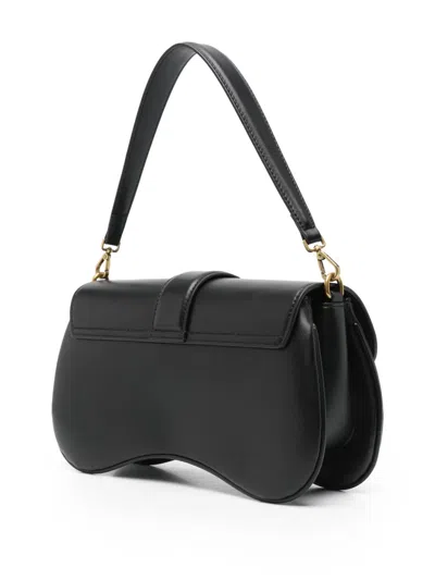 Just Cavalli Leather Shoulder Bag In Black
