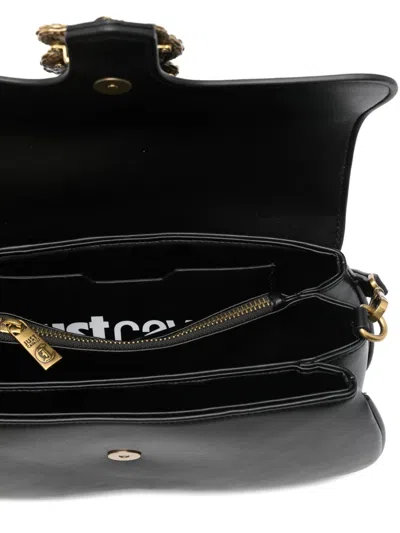 Just Cavalli Leather Shoulder Bag In Black