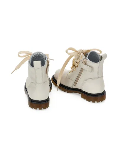 Monnalisa Kids' Floral-appliqué Boots In Neutral