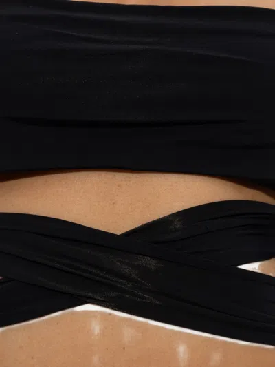 Balmain Wrap-effect Halter Bikini In Black