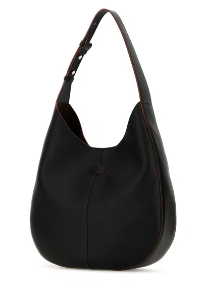 Tod's Small Di Hobo Leather Shoulder Bag In Black
