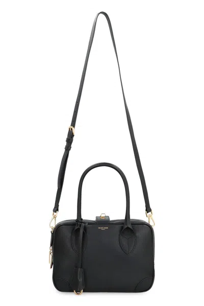 Golden Goose Minimalist Beige Handbag With Structured Design In Black