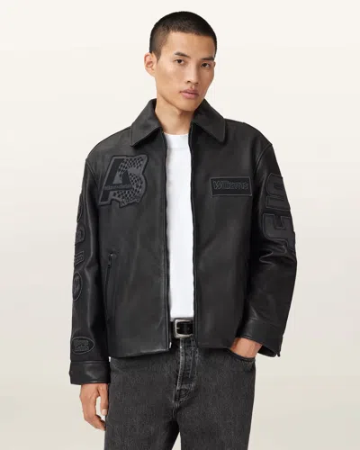 Allsaints Williams X  Garrison Leather Jacket In Black