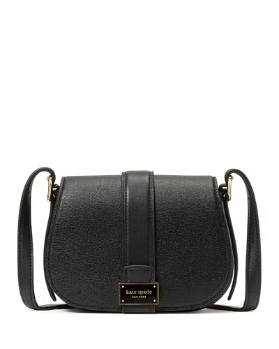 Kate Spade Nouveau Textured Mini Saddle Bag In Black