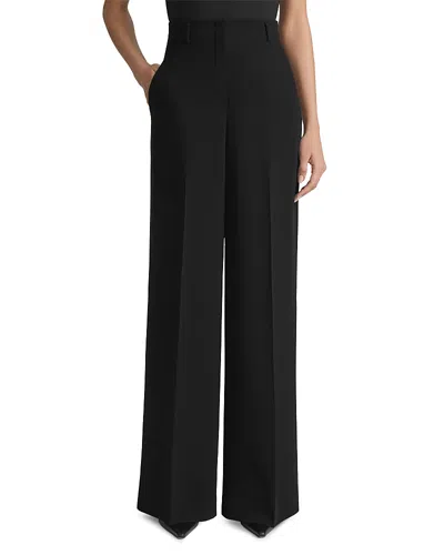 Lafayette 148 Finese Crepe Franklin Wide-leg Ankle Pants In Black