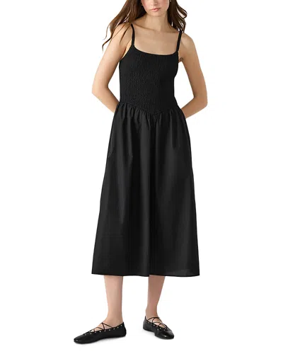 Steve Madden Codie Smocked Bodice Sundress In Black