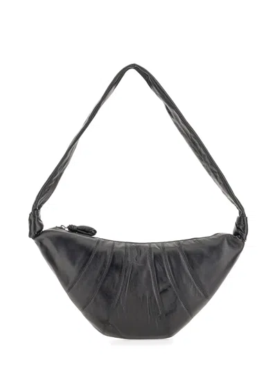 Lemaire Cross-body Bag With Adjustable Strap And Textured Finish In Black