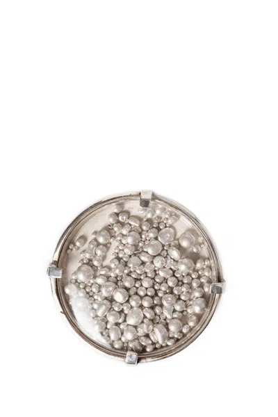 Ann Demeulemeester Mena Medallion Ring In Burgundy