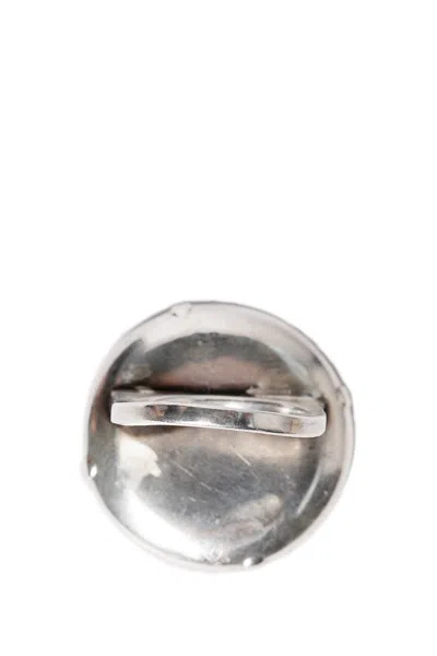 Ann Demeulemeester Mena Medallion Ring In Burgundy