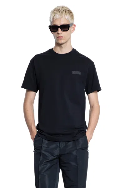 Givenchy Black Crewneck T-shirt With Logo Patch On The Front In Cotton Man