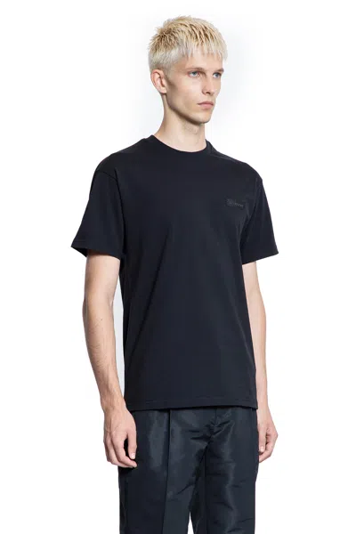 Givenchy Black Crewneck T-shirt With Logo Patch On The Front In Cotton Man