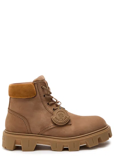 Moncler Peak City Ankle Boots Sneakers Beige In Brown