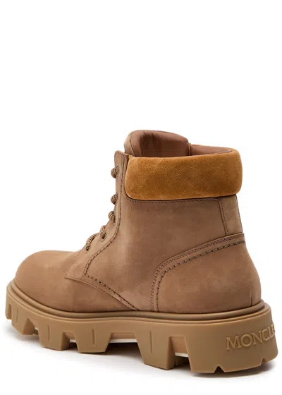 Moncler Peak City Ankle Boots Sneakers Beige In Brown