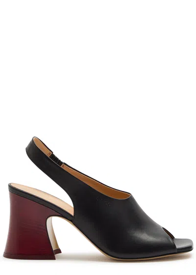 Chloé Chloe Janis 80 Leather Slingback Sandals In Black