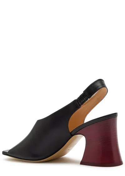 Chloé Chloe Janis 80 Leather Slingback Sandals In Black