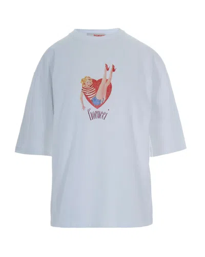 Fiorucci T-shirt Pin Up Lover White In White