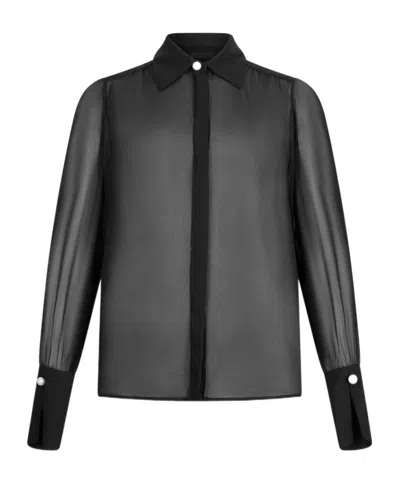 Liu •jo Long Sleeve Beaded Shirt In Black