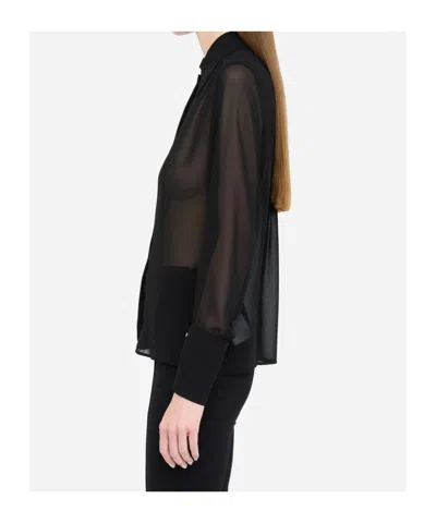 Liu •jo Long Sleeve Beaded Shirt In Black