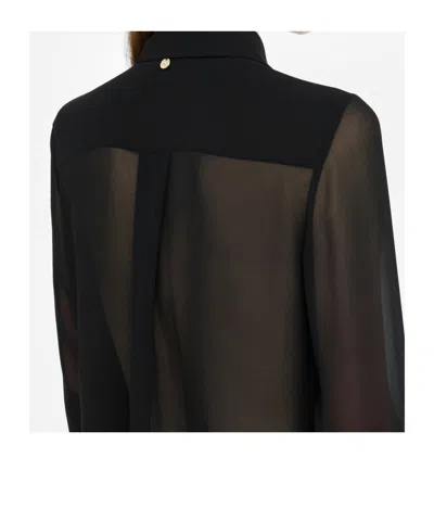 Liu •jo Long Sleeve Beaded Shirt In Black