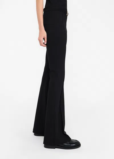 Liu •jo Logo Belt Flared Leg Trousers In Black