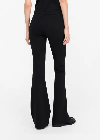 Liu •jo Logo Belt Flared Leg Trousers In Black