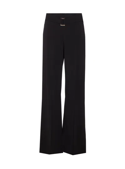 Patrizia Pepe Logo-plaque Trousers In Black