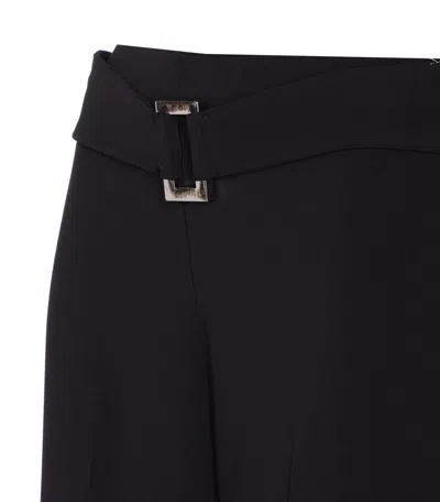 Patrizia Pepe Logo-plaque Trousers In Black